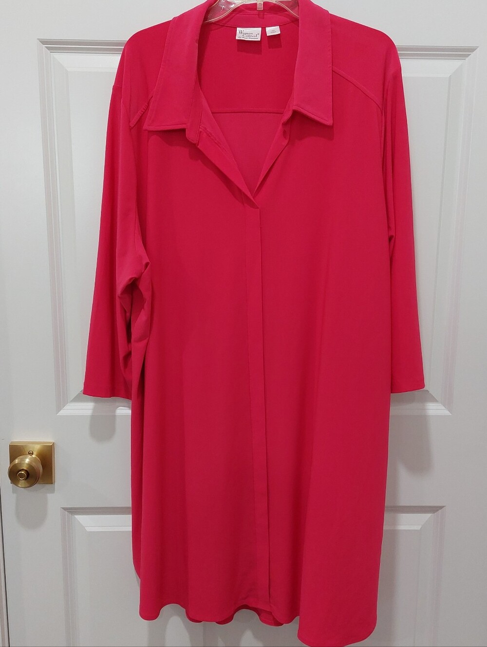 Sharp Business Professional Women with Control Hot Pink Magenta Tunic Dress 3X